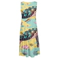 thumbnail image 4 of Teissuly Womens Fashion Holiday Summer Casual Printing Sleeveless Party Beach Loose Dress, 4 of 5