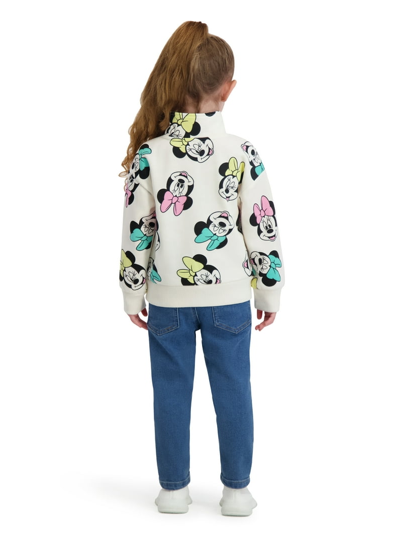 トップス minnie Minnie Mouse Toddler Girls Quarter Zip Top, Sizes 12 Months - 5T