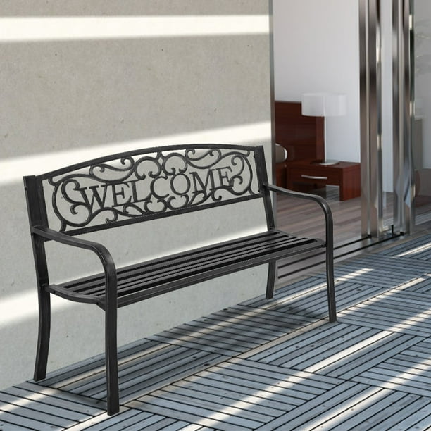 Garden Bench Outdoor Bench for Patio Metal Bench Park Bench Cushion for