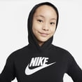 thumbnail image 4 of Nike Girls Sportswear Club Fleece Pullover Hoodie Medium Black/White, 4 of 6