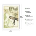 thumbnail image 2 of Hawaiian Surfer - Hawaii Paradise of the Pacific - Vintage Travel Poster by Wade Koniakowsky - Fine Art Rolled Canvas Print 27in x 40in, 2 of 4