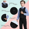 thumbnail image 3 of ETHAN Toddler Suit for Boys Black Boys Easter Outfit Vest and Bow Tie Set for Wedding Church 2T, 3 of 7
