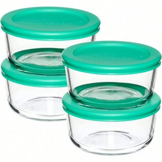 Anchor Hocking Clear Glass Food Storage,30 Piece Set with Navy