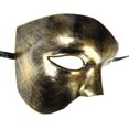 thumbnail image 2 of Máscara de mascarada vintage El fantasma de la ópera CHAO Oro negro media cara con un solo ojo, 2 of 5