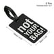 thumbnail image 2 of Equipaje Etiqueta, PVC Identificador Tarjeta Soporte Etiqueta, No Tu Bolsa Patrón Viaje Bolso Etiqueta con Ajustable Correa para Equipaje Maleta, Negro Paquete de 2, 2 of 5