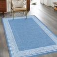 thumbnail image 3 of Sky Blue Retro Greek Key Large Area Rugs for Bedroom Living Room, Soft Non Slip Carpet Bedside Rug, Geometric Greece Ancient Farmhouse Rectangular Floor Cover Kitchen Accent Rug 4'x6' for Office, 3 of 9