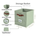 thumbnail image 5 of DECOMOMO 11 inch Cube Storage Bin, Fabric Storage Bin, Organizing Cubes (Green, Set of 6), 5 of 8
