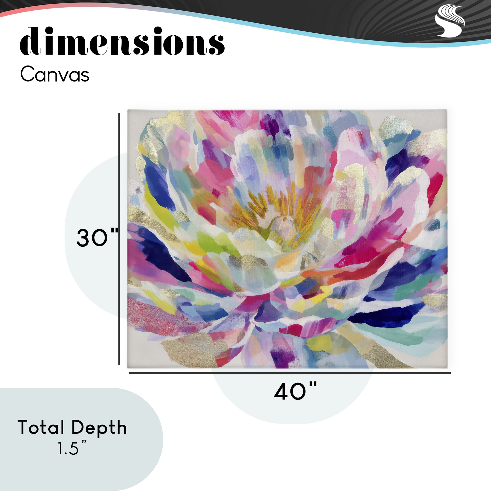 Stupell Industries Dahlia in Pink & Blue Canvas Wall Art, design by Chromatic Storm Studio