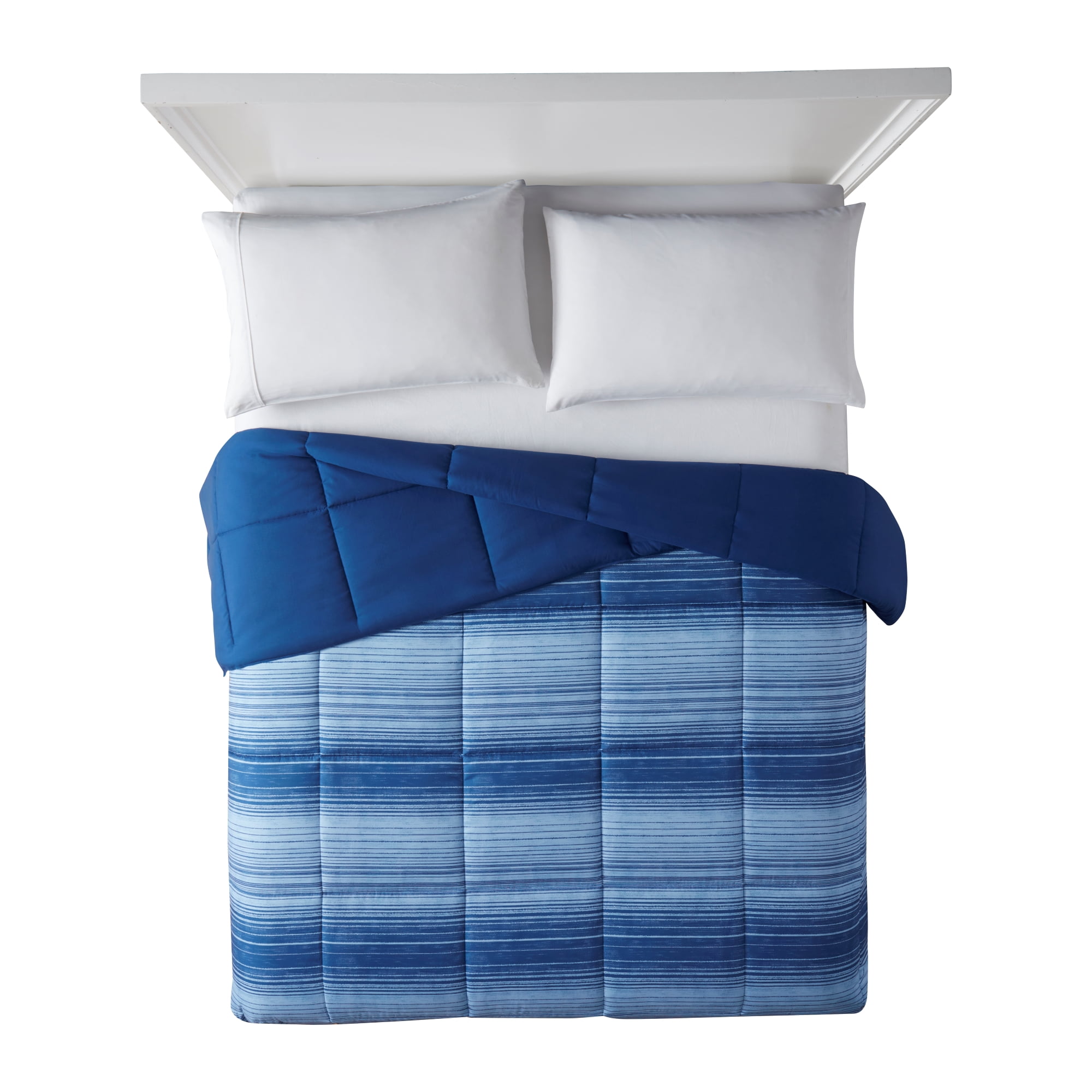 Serta Down Alternative Comforter Sketch Lines Blue, Twin/Twin XL