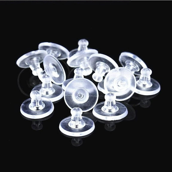 Silicon Rubber Stud Earring Backs,Soft Clear Safety Round Disc Earnuts Earring Stopper for DIY Jewelry Making Supplies(100pcs?