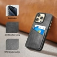 thumbnail image 3 of Luckycoin Leather Case for iPhone 15 Pro Max Protective Phone Cover with ID Credit Card Holder Slots - Black, 3 of 7