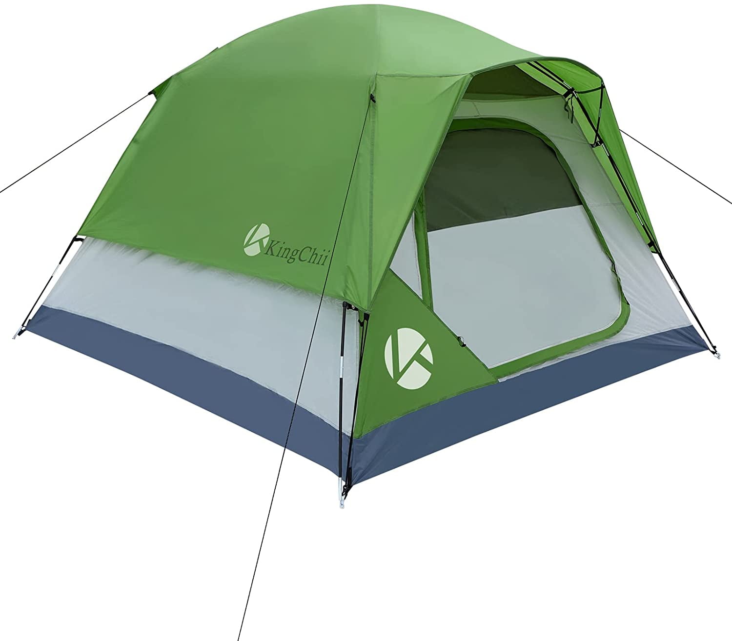 Waterproof KingChii 4Person Easy Setup Dome Tent, Outdoor Camping with