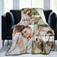 thumbnail image 3 of Personalised Blanket Custom Blanket with Photo Text Blanket Personlized Throw Picture Collage Flannel Blankets for Family Xmas Christmas New Year Anniversary Birthday Wedding Gift, 3 of 6