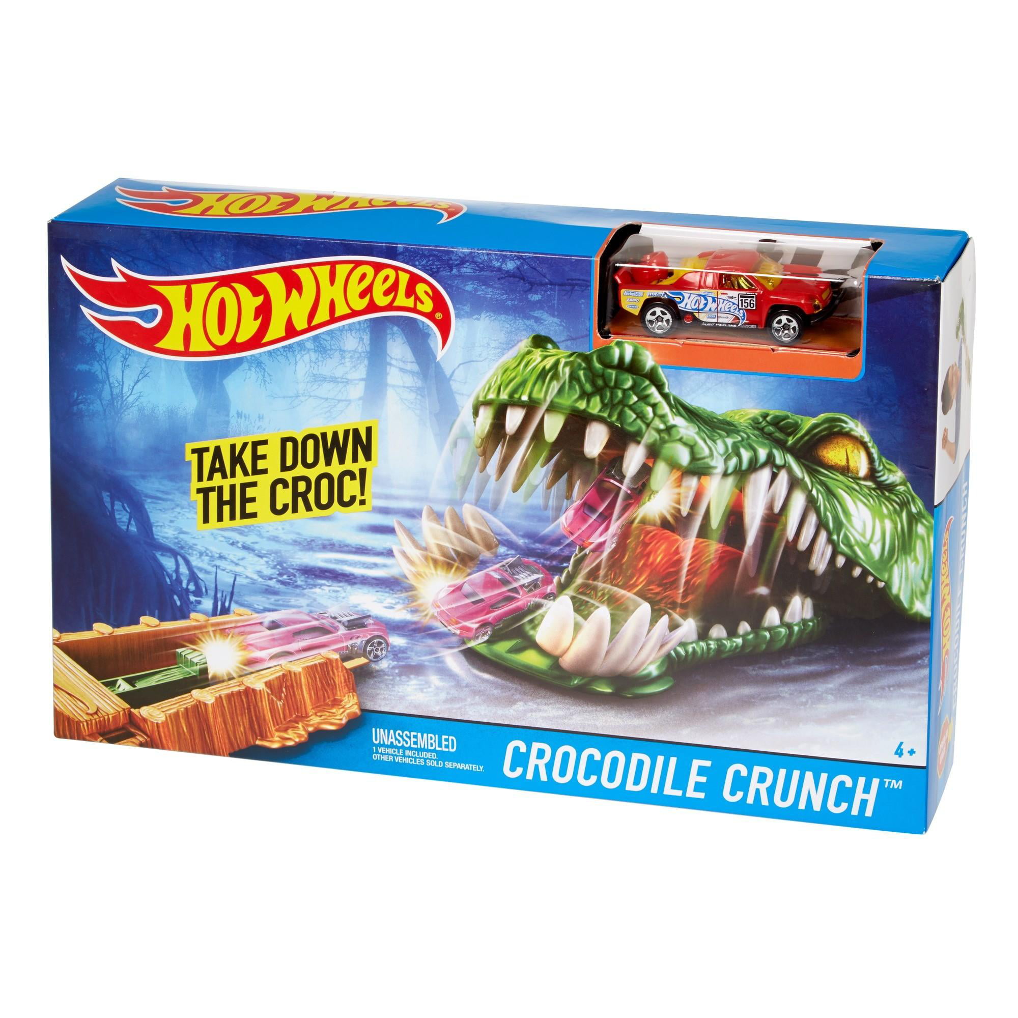 Hot Wheels - Coffret de jeu Lave-auto Crocodile