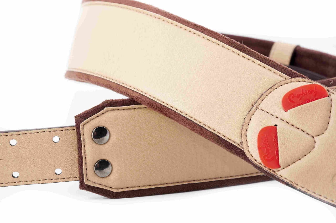 RightOn! Mojo Charm-60 Guitar Strap – Stylish & Comfortable - Beige