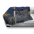 thumbnail image 3 of Night Soft Flannel Fleece Throw Blanket, Aerial View of Mountain Sugar Loaf and Botafogo Rio de Janeiro, Cozy Plush for Indoor and Outdoor Use, 50" x 70", Violet Blue Pale Grey, by Ambesonne, 3 of 6