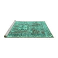 thumbnail image 2 of Ahgly Company Machine Washable Indoor Round Persian Turquoise Blue Traditional Area Rugs, 8' Round, 2 of 4