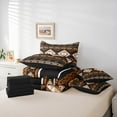 thumbnail image 5 of Feelyou Retro Hippie Aztec Twin Bedding Sets 7-Piece for Men, Black Brown Stripe Triangle Bedding Comforter Set, Wildlife Deer Moose Reversible Sheet Sets, Luxury Bedroom Decor, 5 of 7