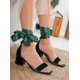thumbnail image 4 of Athena - Sandalias de terciopelo verde con lazo esmeralda 22 CM, 4 of 11