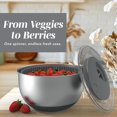 thumbnail image 2 of Stainless Steel Salad Spinner - 5 Qt. Lettuce Washer And Vegetable Spinner Dryer for Easy Salad Prep - Non Slip Base  Pull Handle - Auto Stop  System, Stain and Odor Resistant, 2 of 6