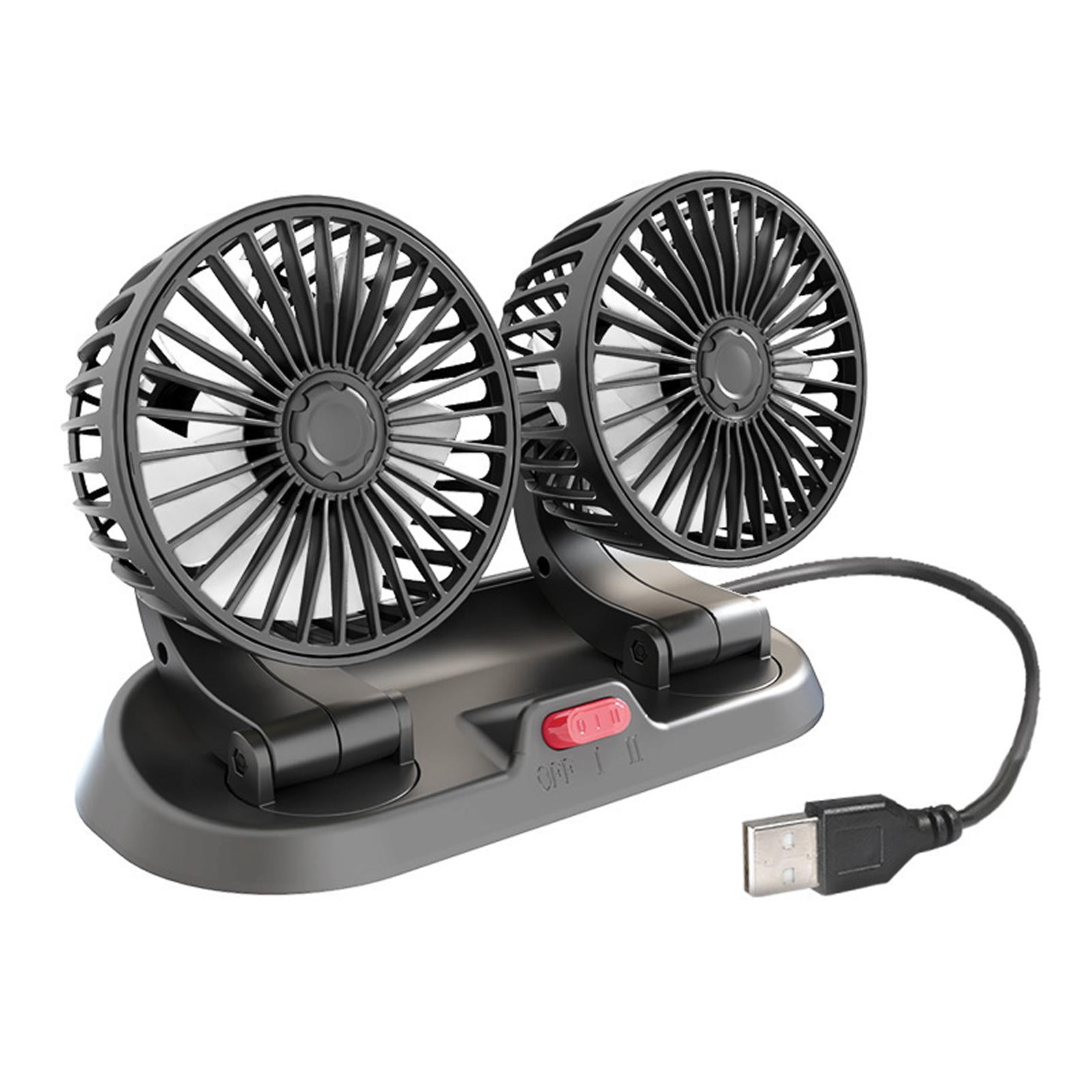 perfk Truck Fans 360 degree Rotation Automotive Electric Fan for SUV Truck Car Dashboard