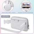 thumbnail image 4 of HAHDAXIA HVJCEZ Sacs Banane pour Femmes Hommes, Sac de Taille Mode Mini Bandoulière Ajustable pour Course, Randonnée et Voyage, a_White, Petit, 4 of 6
