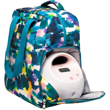 Sarah Wells Kelly Breast Pump Backpack & Tote - Insulated Pocket, Laptop Sleeve & Easy-Clean Design, Fits All Pumps, Diaper Bag for Moms (Aquarelle)