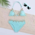 thumbnail image 2 of Shadoumai Girls Swimsuit Ruched Side Bikini Sets Adjustable Straps Tankini with Shorts 3 Pieces Ruched Side Bathing Suit, 2 of 9