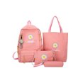thumbnail image 3 of Bolsa 4 unids/set Mochila de Lona chica estudiante Likrtyny Estilo Preppy rosa, 3 of 8