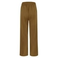 thumbnail image 7 of Hpapadks Casual Pants for Women Solid Versatile Leisure High Waisted Drawstring Wide Leg Sweatpants Slacks for Women Coffee S, 7 of 7