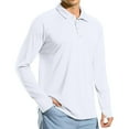 thumbnail image 4 of WTOBBY Men's Casual Golf Shirt with Raglan Long Sleeve, UPF 50+ Protection, and Lightweight Fabric for Comfortable Outdoor Use in Hot Weather ,White L, 4 of 7