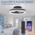 thumbnail image 6 of GCGAFUL 15.7 Inch Flush Mount Ceiling Fan with Light, 3CCT Dimmable LED Reversible Fan with Remote, Black Fixture for Bedroom Living Room, 6 of 8