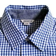 thumbnail image 4 of Bienzoe Big Boy's Cotton Check Roll Up Button Down Sports Shirts,Darkblue,9/10, 4 of 6