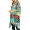 thumbnail image 3 of Sakkas Aymee Women's Caftan Poncho Cover up V neck Top Lace up With Rhinestone - FOM223-Multi - One Size Regular, 3 of 5