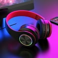 thumbnail image 2 of xgfhyjeh Wireless Bluetooth Headset, Noise Cancelling Over Ear Headphones for Sleep Gaming Running Workout Gym, Foldable Lightweight Memory Foam PC Headset With Mic, LED Light, 2 of 7