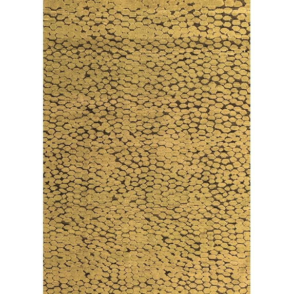 Ahgly Company Indoor Rectangle Abstract Brown Modern Area Rugs, 7' x 10'