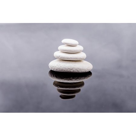 - LAMINATED POSTER Zen Close-up Spa Stone Alternative White Rock Poster 24x16 Adhesive Decal