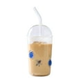 thumbnail image 2 of Better Homes & Gardens Glass Sipper Blue Floral Icon with Glass Lid, 2 of 7