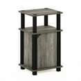 thumbnail image 2 of Furinno Brahms 3-Tier End Table with Door, French Oak, Black, 2 of 9