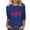 Blue, variant on Womens Great Britain Uk Flag T-Shirts Casual 3/4 Sleeve T-Shirts Round Neck Tunic Tops Basic Graphic Tees Loose Pullover Blouses Black