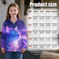 thumbnail image 7 of Uorisanigo Girls Oversized Sweatshirts Half Zip Pullover Sweatshirt Drop Shoulder Purple Galaxy Cat Long Sleeve Pullover Top Fall Fashion Outfits Clothes Quarter-Zip Jacket Shirts Top, 7 of 7
