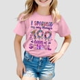 thumbnail image 2 of Hfolob Hauts pour Filles Enfants Mode Décontractée Imprimé Col Rond Manches Courtes T-Shirt Ample, 2 of 4