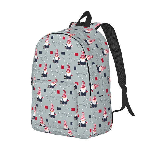 Vsdgher Christmas Gnome 1 Print Canvas Backpack Travel Rucksack Unisex Knapsack 15.7/17.7Inch Laptop Backpack for Work,College-Small