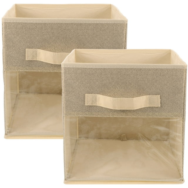 2 cubos de almacenamiento plegables de tela para guardarropa, organizador de ropa