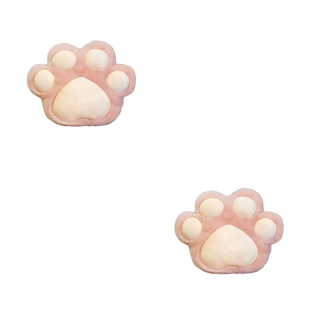 Toystoory Almohada de felpa Linda pata de Animal relleno hogar Oficina dormitorio sofá cojín calentador de manos juguete cumpleaños Rosado 2piezas