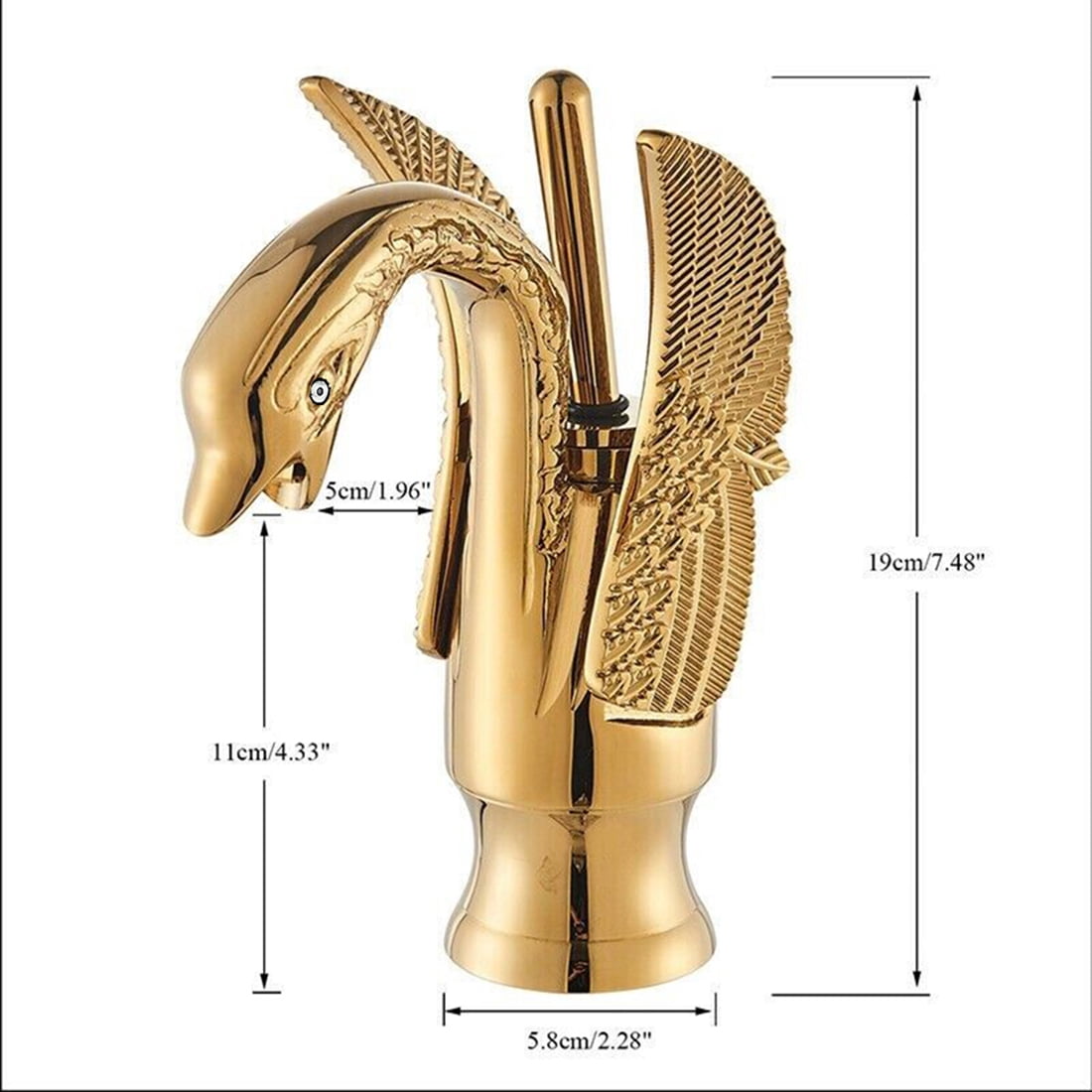 Swan Waterfall Bathroom Sink Faucet Single Hole One Handle Vanity Mixer Tap Gold