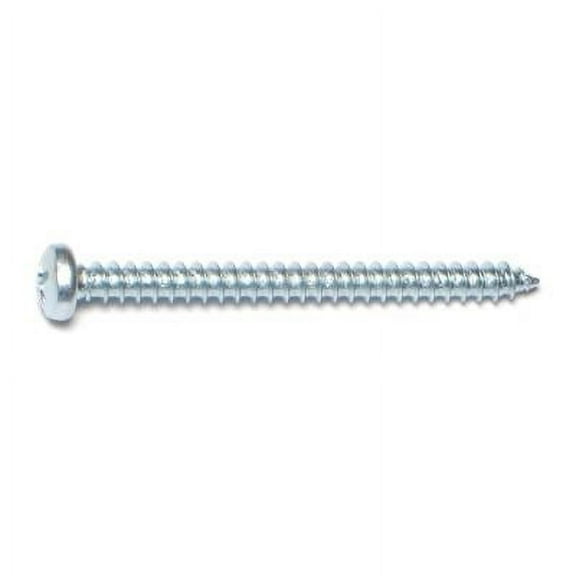 #8 x 2" Zinc Plated Steel Phillips Pan Head Sheet Metal Screws SMSPS-316