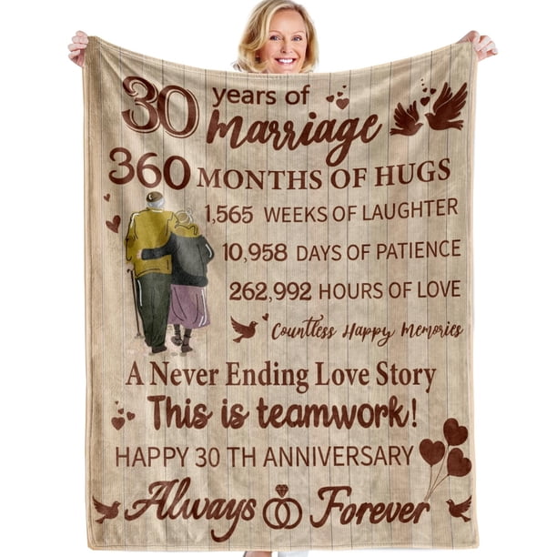LHSHID Gift for 25th Wedding Anniversary 25th Silver Wedding Anniversary Gifts Happy Anniversary Marriage Gifts for Wife Husband Him Her Anniversary Decorations Blanket 60x80in