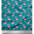 thumbnail image 1 of Soimoi Green Cotton Jersey Fabric Flamingo Bird Decor Fabric Printed Yard 58 Inch Wide, 1 of 3
