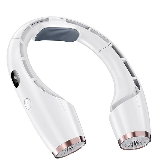 Portable Neck Fan, Hands-Free Bladeless, 5 Speeds, 4000 mAh Battery Operated Wearable Personal Fan, Twistable, Rechargeable, Gift for Women Men